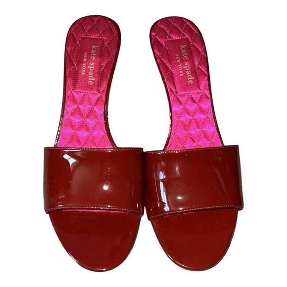 NWOB, Kate Spade Dorset Dress slides w/Rhinestone heel, RT$200 Color:Red Wine - Picture 6 of 10